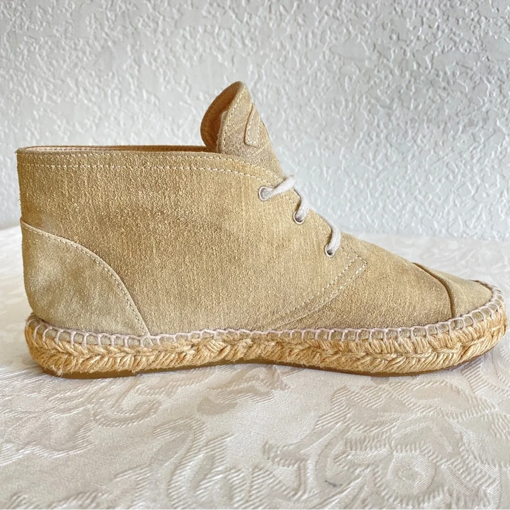 CHANEL beige Suede High Top Espadrilles